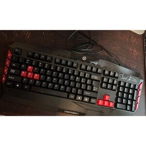 CyberPowerPC Multimedia Gaming Keyboard Wired USB Black/Red